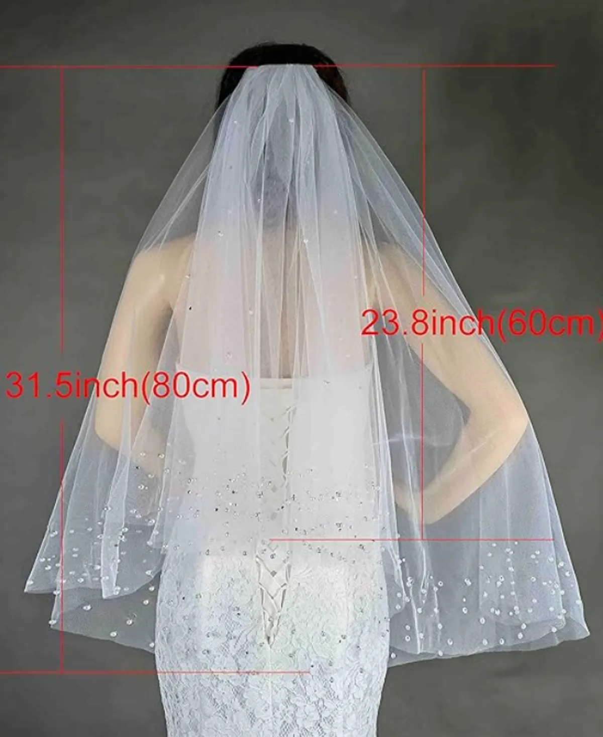 White Pearl Wedding Veil