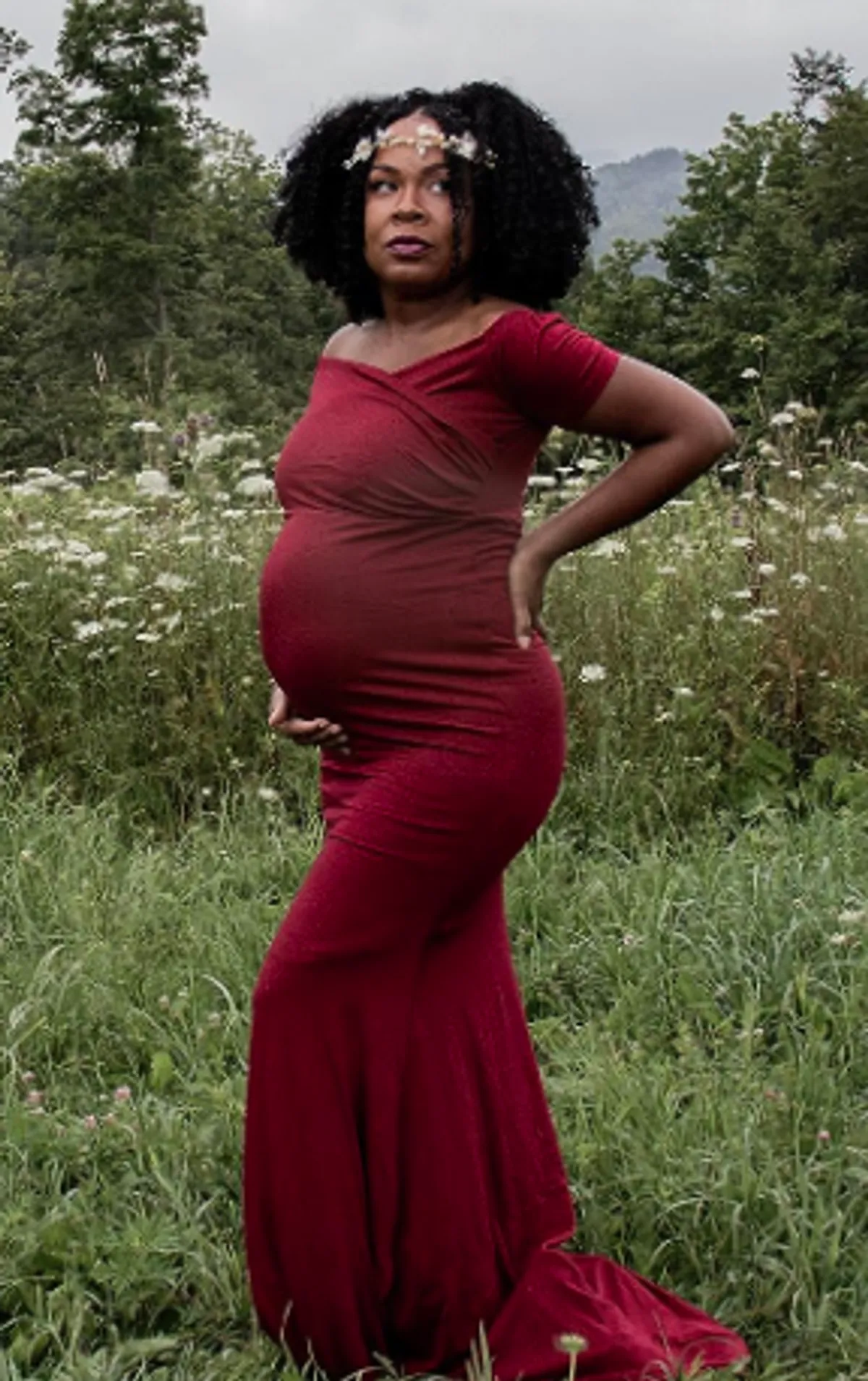 Women White Daisy Flower Lace Hair Wreath Headband