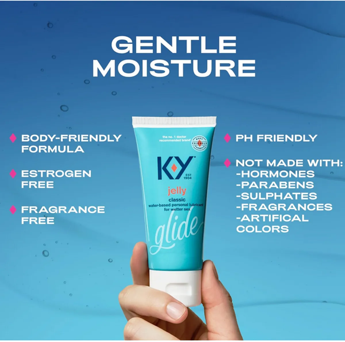 K-Y Classic Water Based Jelly Personal Lubricant – Fragrance Free – 2oz