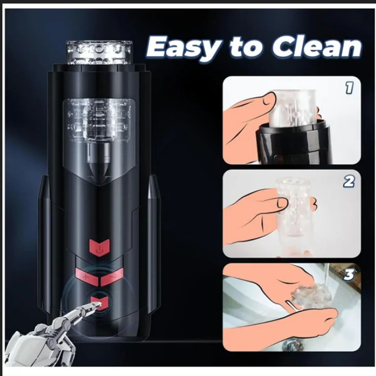 Automatic Cup with Rotating & Thrusting Modes – Black