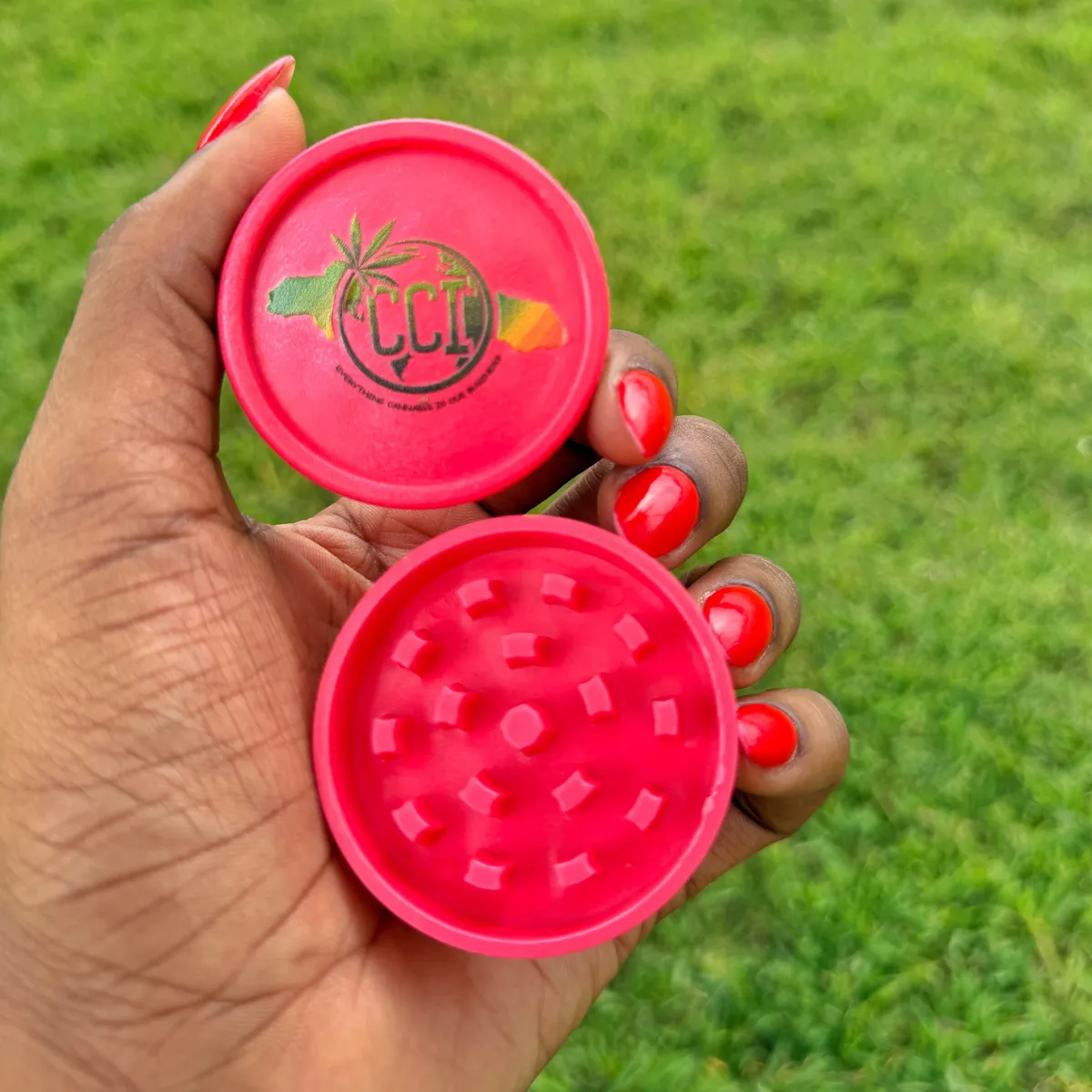 CCI Hemp Grinder - 2-Piece Durable Hemp Grinder for Herbs & Spices, Inferno