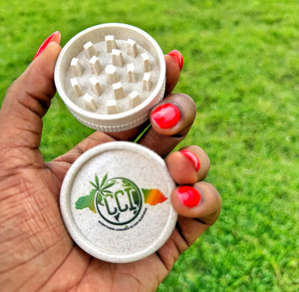 CCI Hemp Grinder - 2-Piece Durable Hemp Grinder for Herbs & Spices, Sandstone