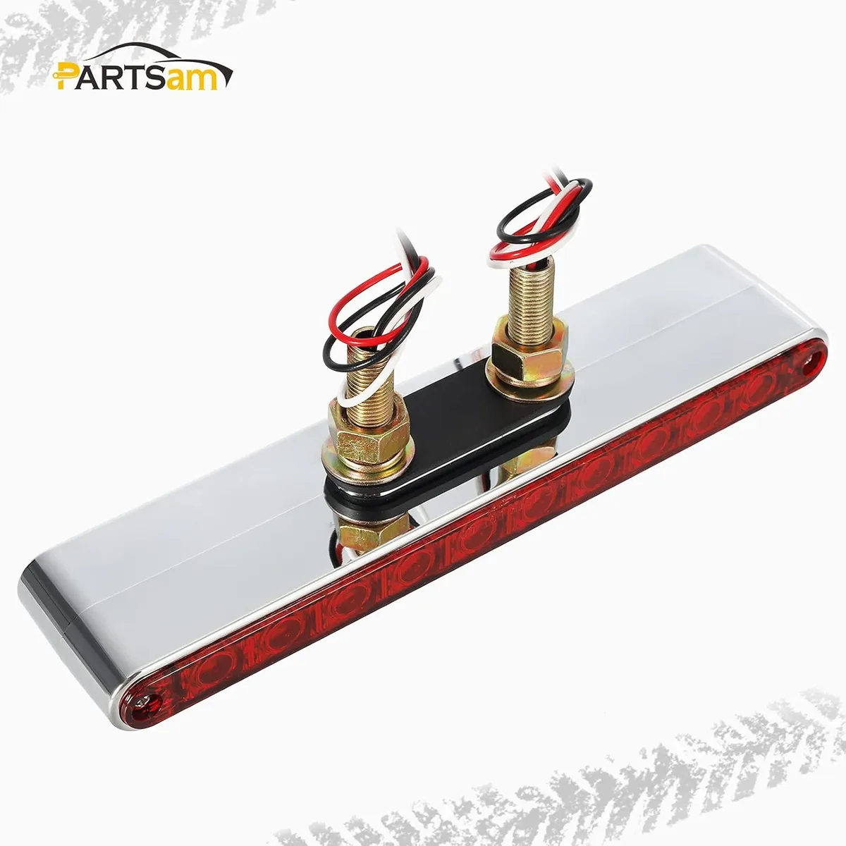 9-1/4" L Red/Amber LED Double Face Truck Semi Trailer Light Bars, Chrome Plastic Dual Function Light Bar Marker Light and Turn Signal Auxiliary Light Bar Double Metal Stud Mounts (2PCS/PAIR)