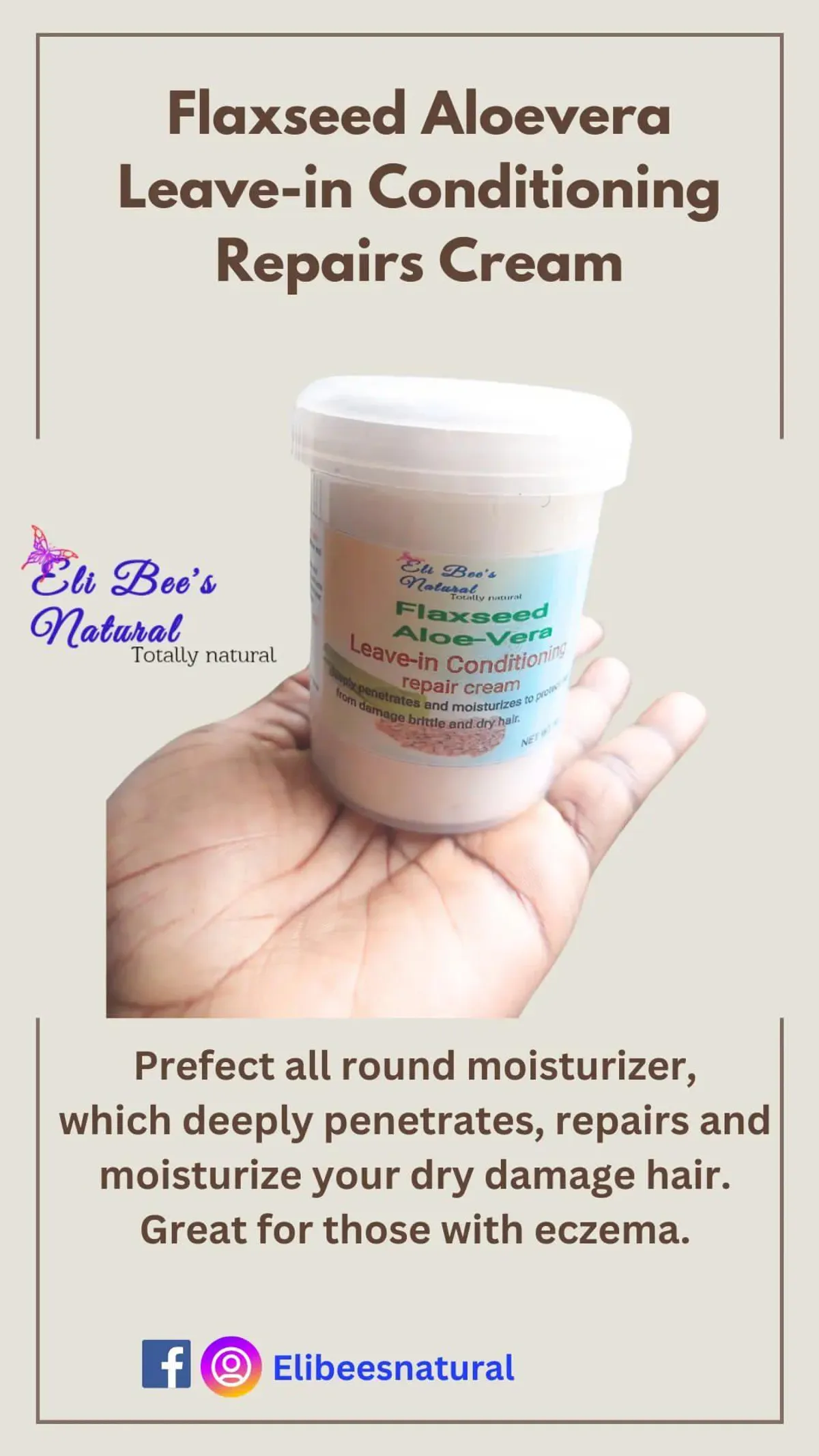 8oz Flaxseed Aloe Vera Leave in Conditioning Repair Cream