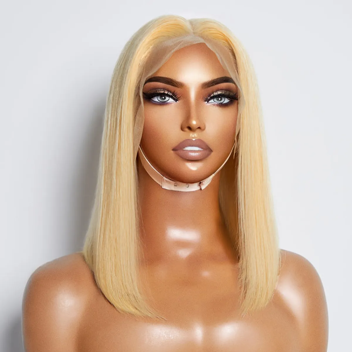 Brazilian Human Hair 613 Blonde 13x4 Transparent Lace Front Bob Wig, 10"