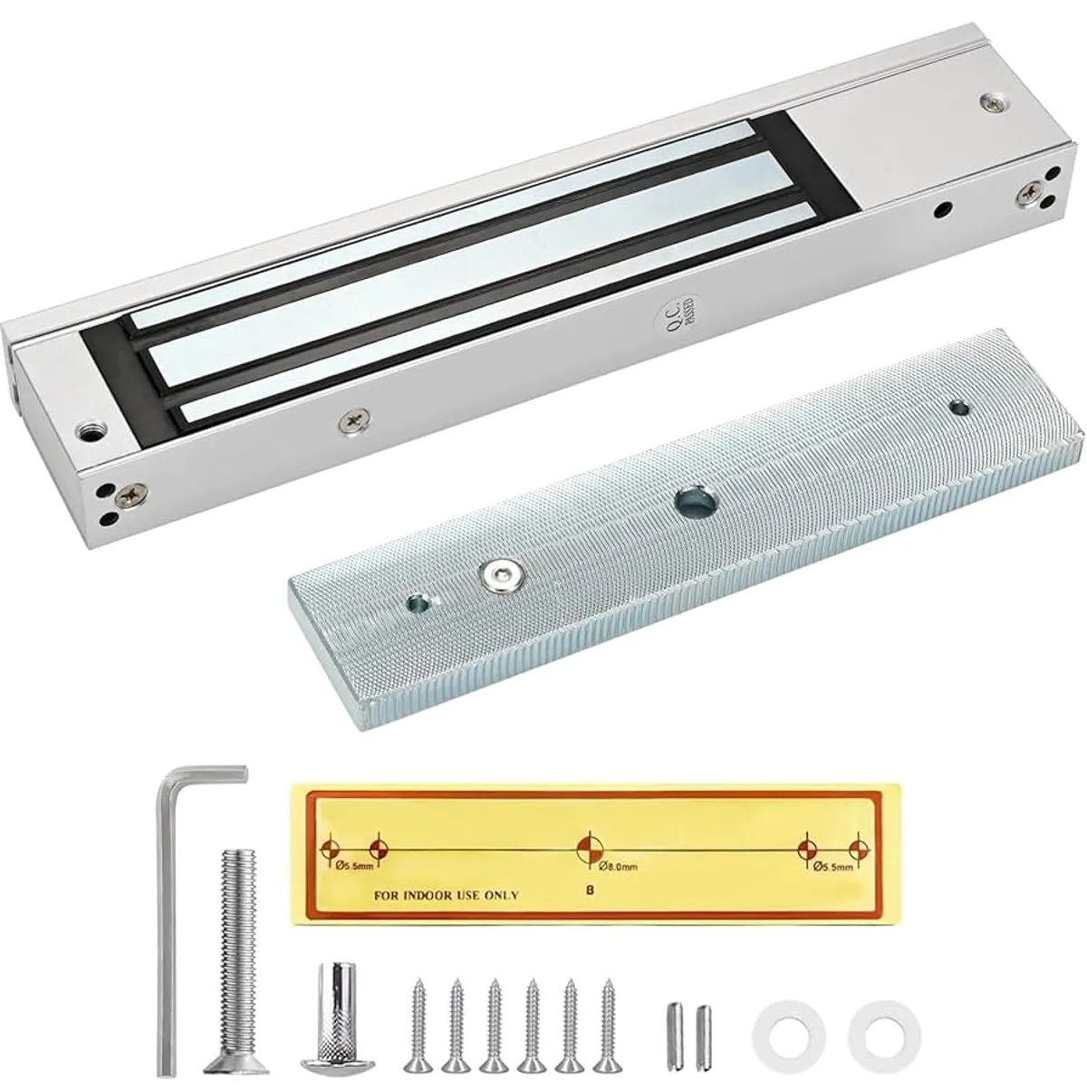 600 lbs Electromagnetic Door Lock, Surface Mount, Fail-Safe, 12/24V DC, Access Control Magnetic Lock with Armature Plate