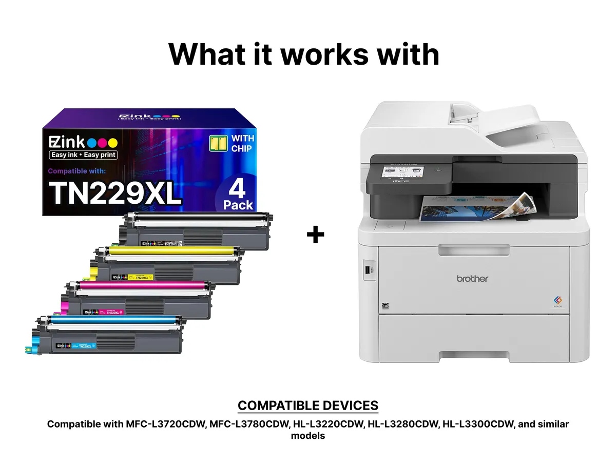 E-Z Ink Compatible TN229XL Toner Cartridges Replacement