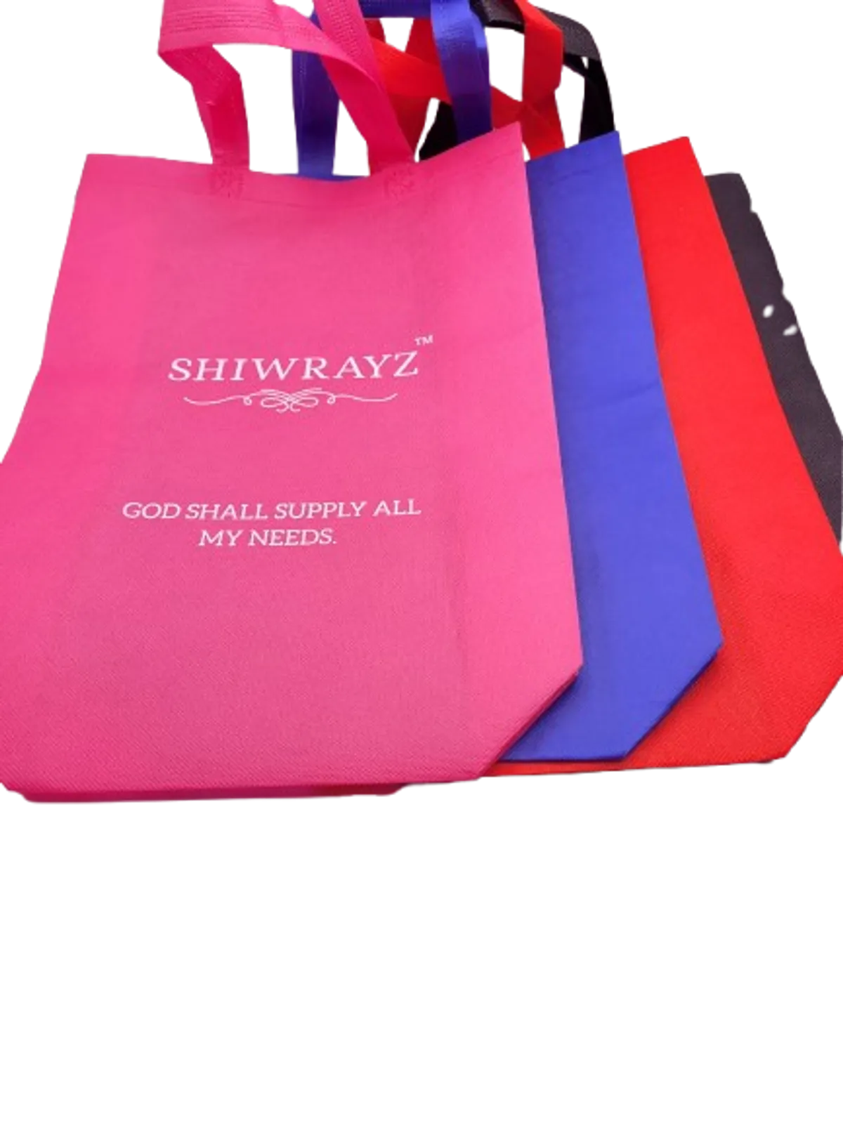 My God shall supply all your needs Shopping bag Tote bag, All Occasion bag., Red