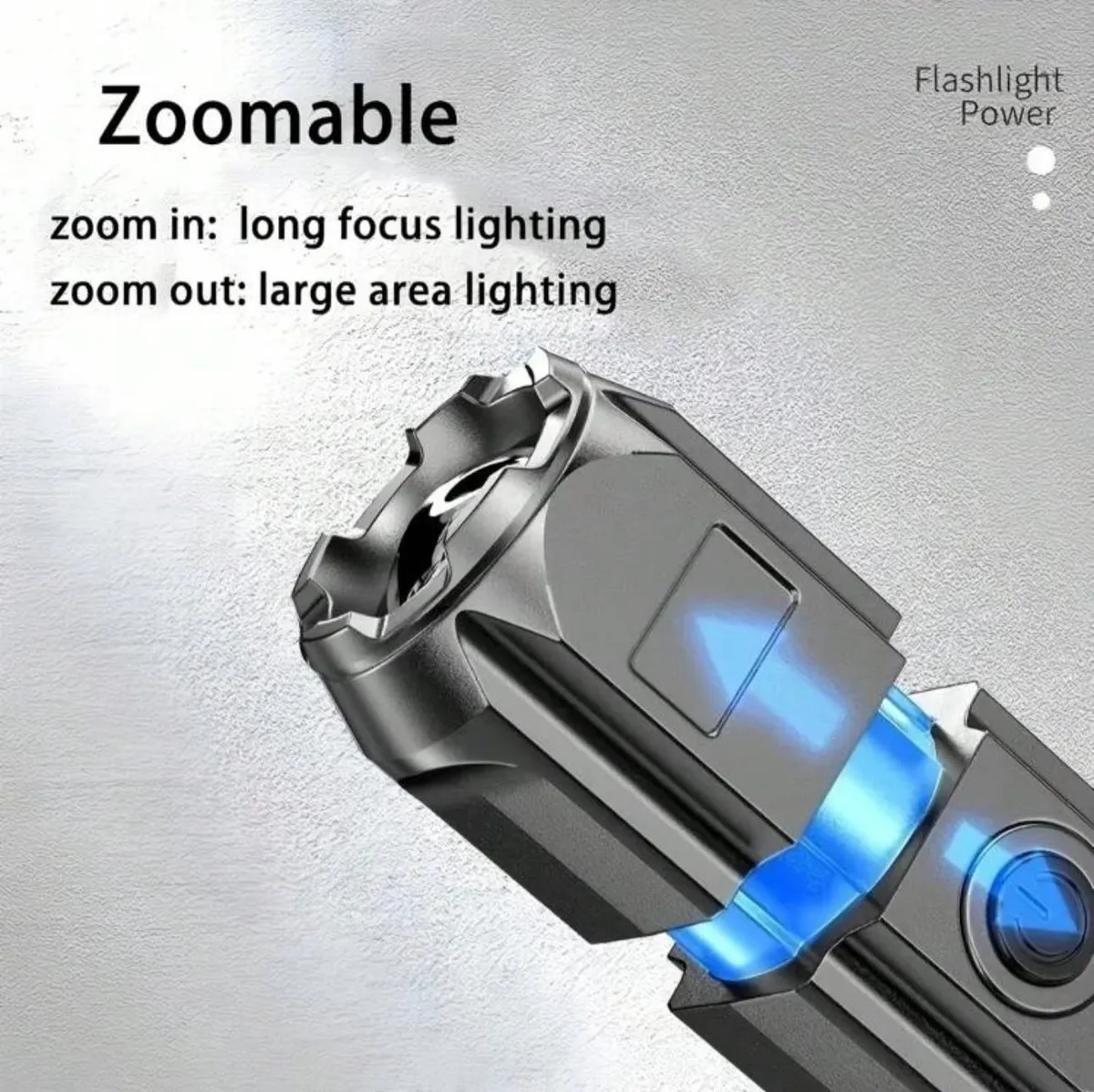 OBOVAY 1pc LED USB Rechargeable Flashlight Portable Outdoor Lamp For Fishing Camping, Hiking, Zoomable Handheld Torch