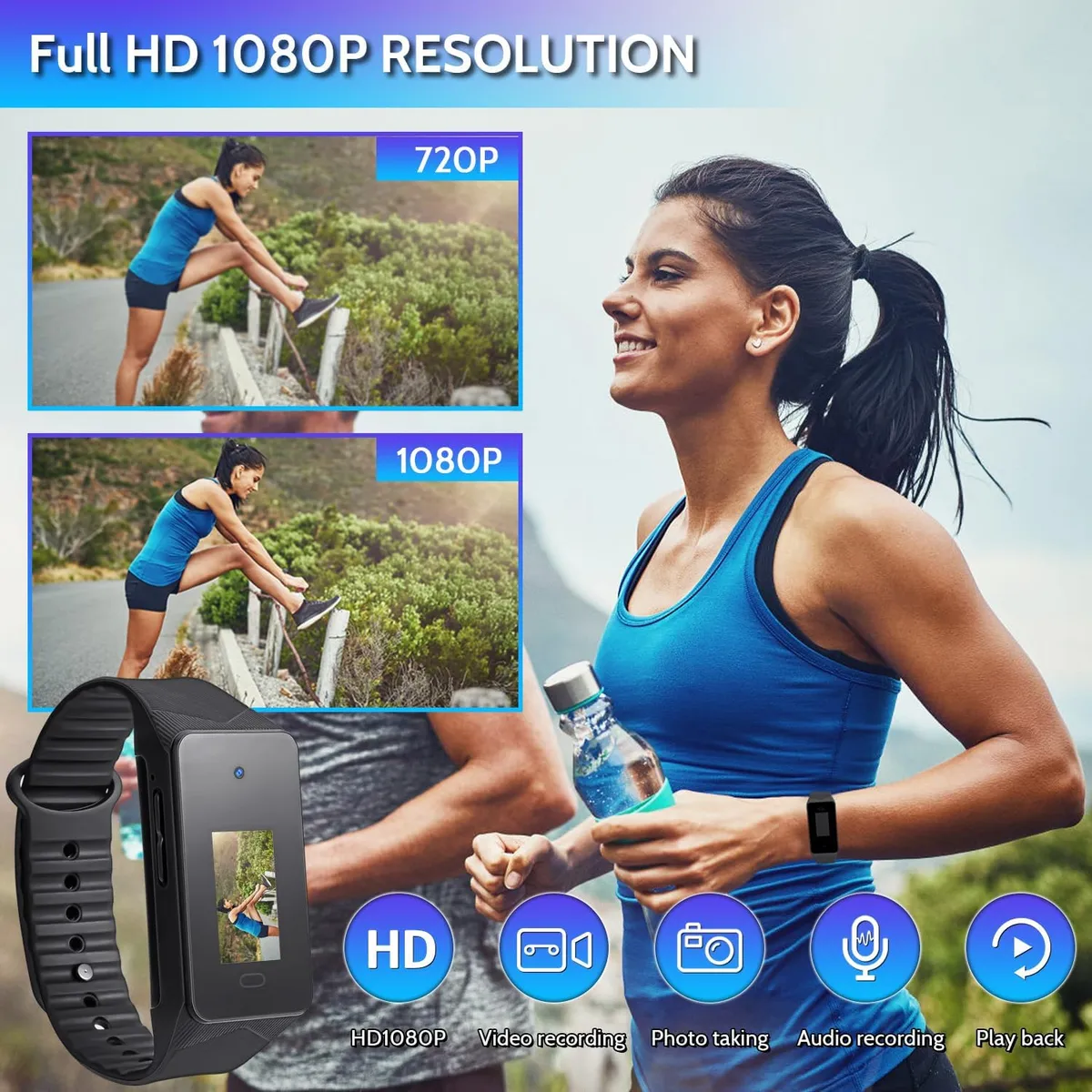 1080P Mini Body Camera with Playback,64GB Mini Video Cam for Recording & Photo