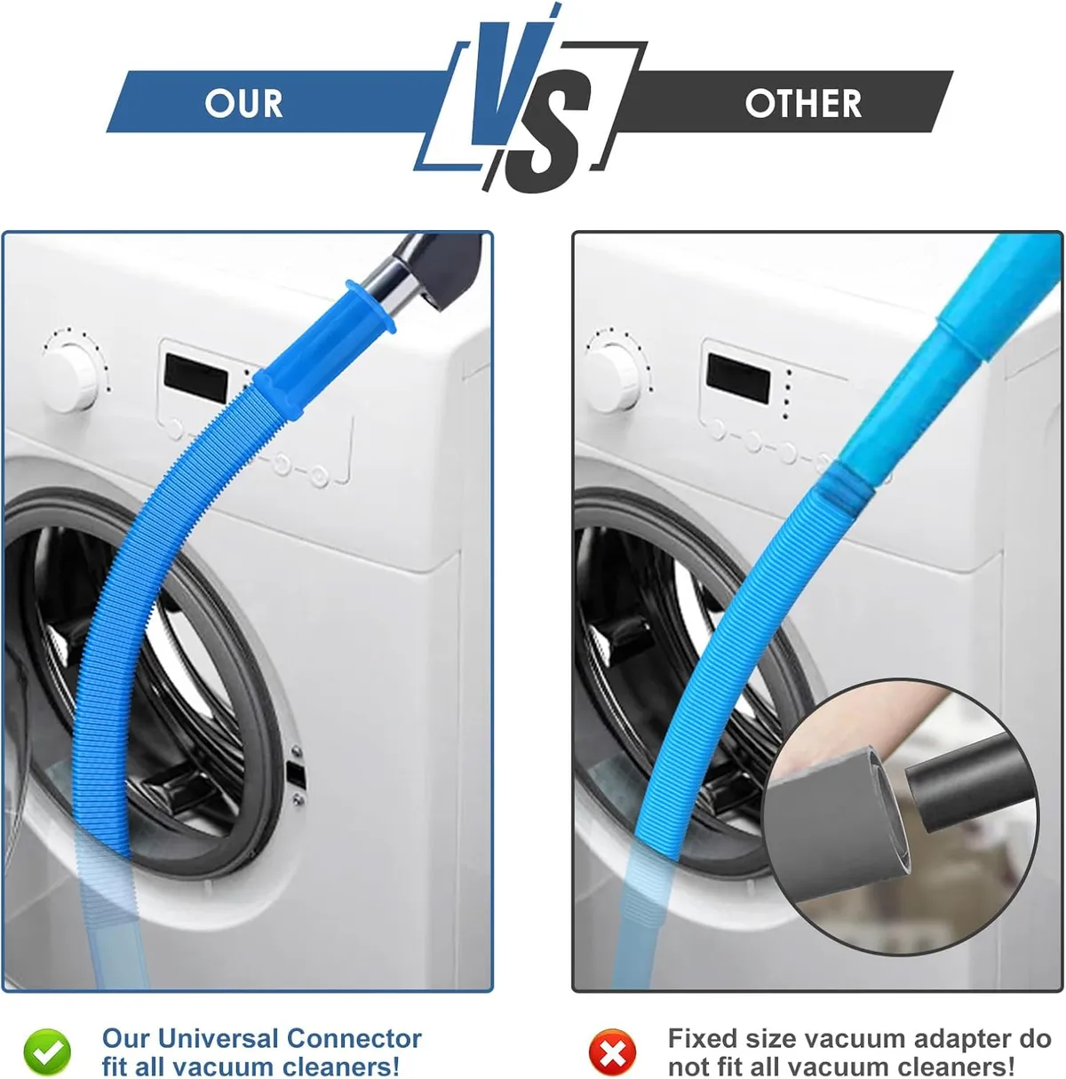 2 Pieces Dryer Vent Cleaner Kit Compatible with Most Vacuum Cleaner