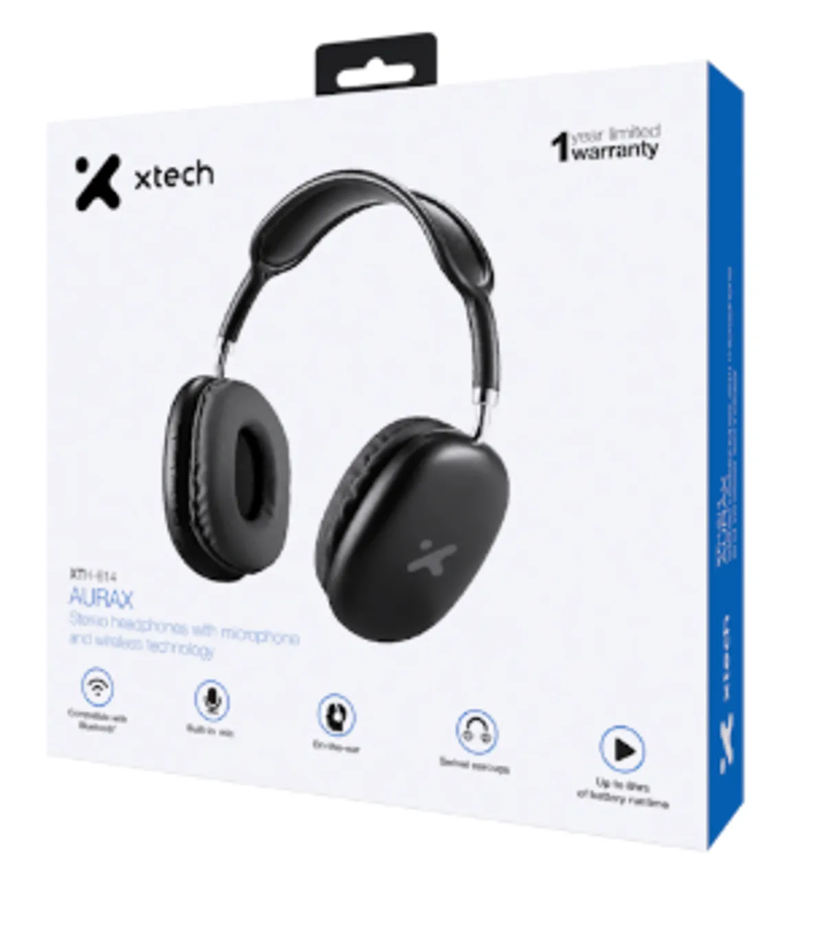 Xtech XTH-614 - Headphones with microphone - For Portable electronics / For Cellular phone / For Home audio