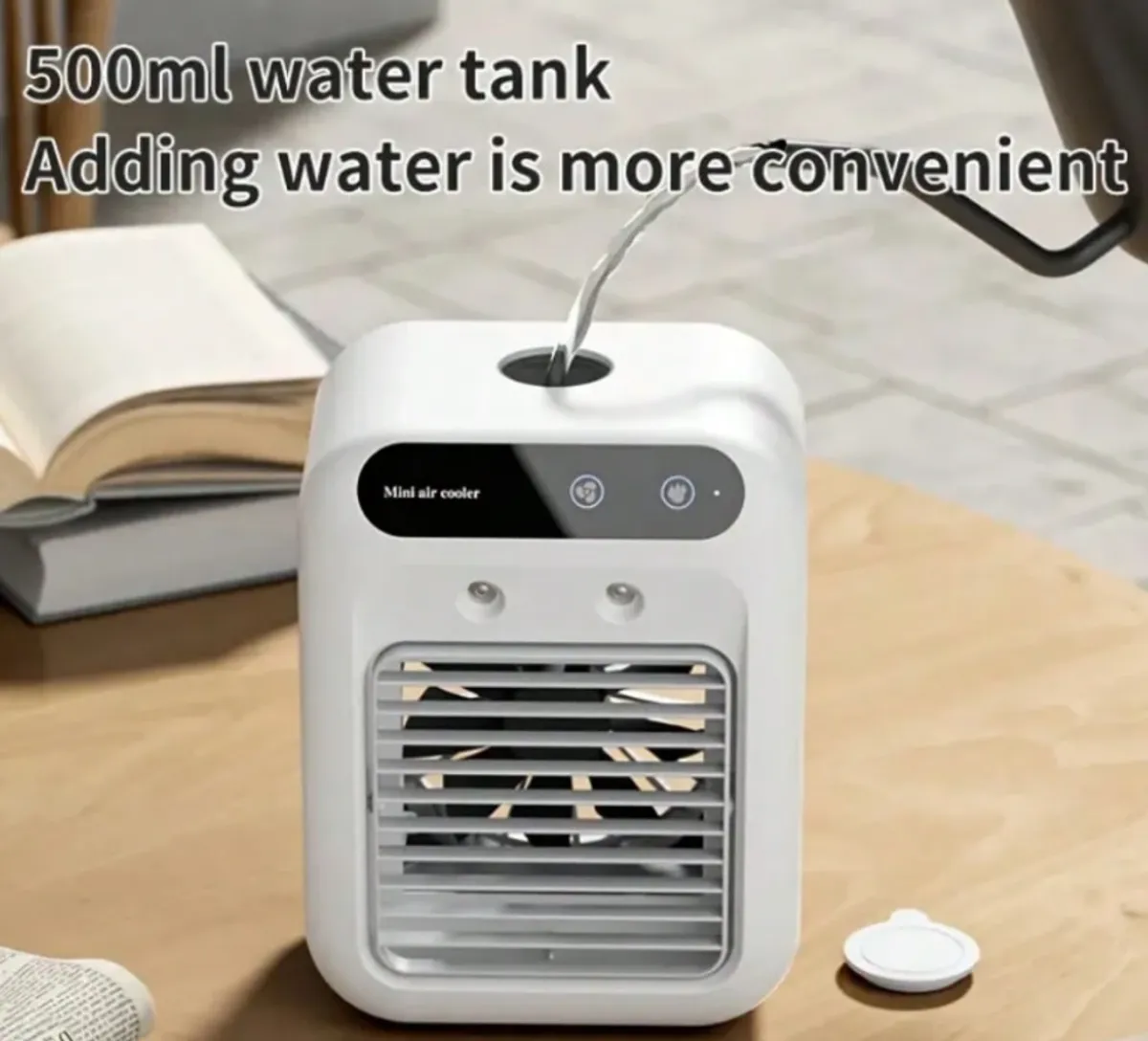 Portable USB Rechargeable 2 Speed Mini Air Conditioner Fan (WHT)