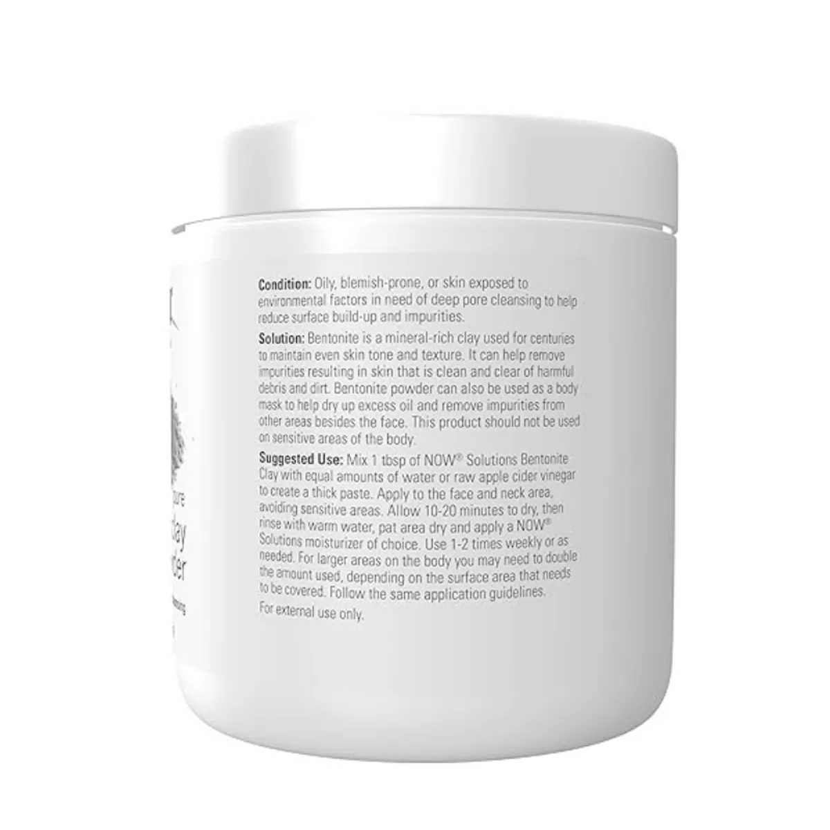 NOW Solutions, Bentonite Clay Powder, Pure Powder for Face and Body, Great for Oily Problem Skin, 11oz